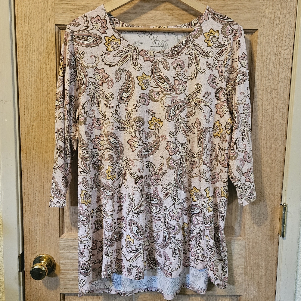 XL Floral Paisley Print Luxe Supima A-line Tunic- Like NEW